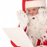 Santa looking at Christmas list