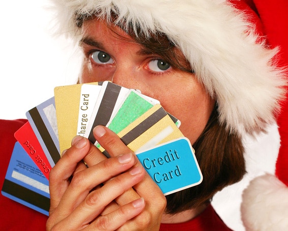 Christmas credit card user