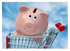 shopping cart-savings-piggy bank