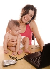 Women working from home.