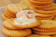 crackers-cheese spread-meat