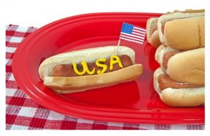 patriotic hot dog