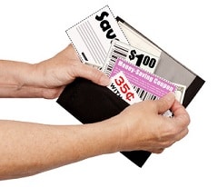 Pulling Coupons Out of Wallet