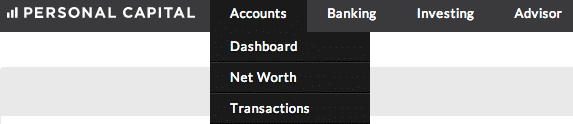 Personal Capital Toolbar dashboard net worth transactions