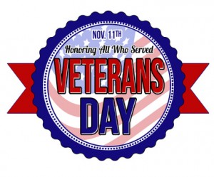 Veterans day label or seal