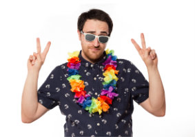 man-hawaiian shirt-winner-vacation