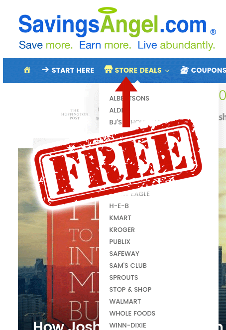 SavingsAngel is now free. Click under store deals in menu.
